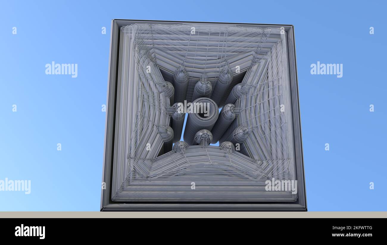 3D Illustration of an architectural structure. Architects, Modelers