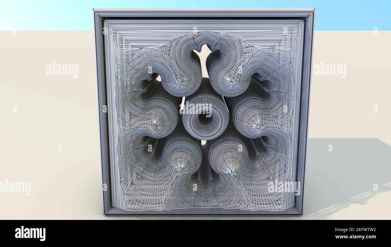 3D Illustration of an architectural structure. Architects, Modelers