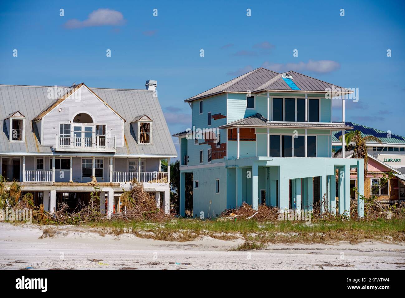Fort Myers Beach, FL, USA - November 19, 2022: Beachfront real estate Fort Myers Beach Florida USA Stock Photo