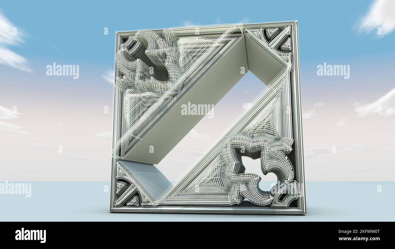 3D Illustration of an architectural structure. Architects, Modelers