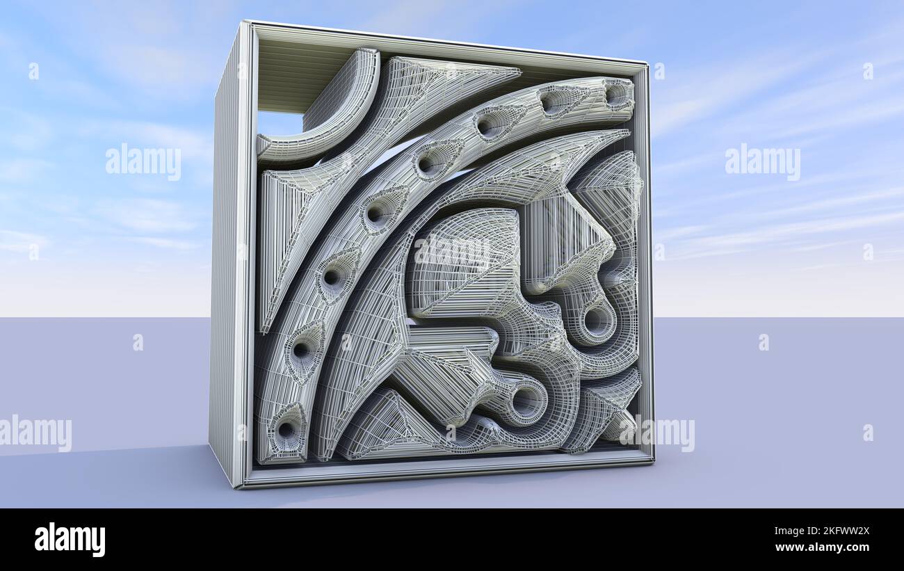 3D Illustration of an architectural structure. Architects, Modelers