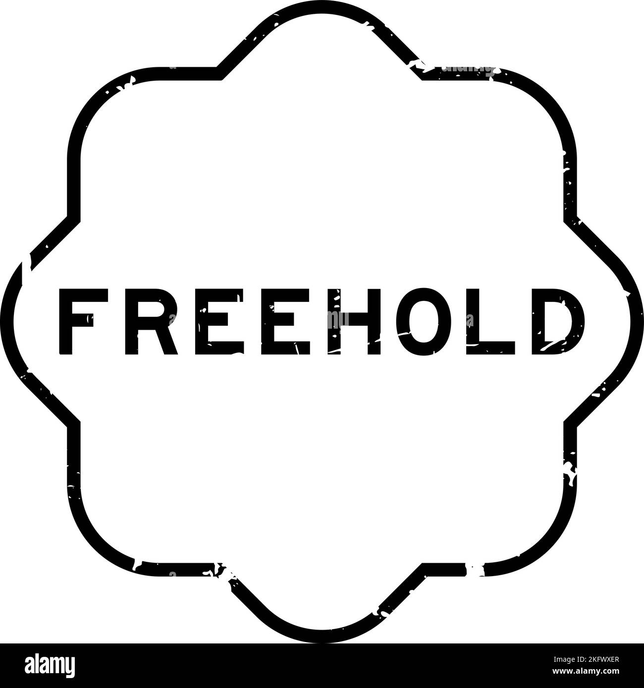 Grunge black freehold word rubber seal stamp on white ckground Stock
