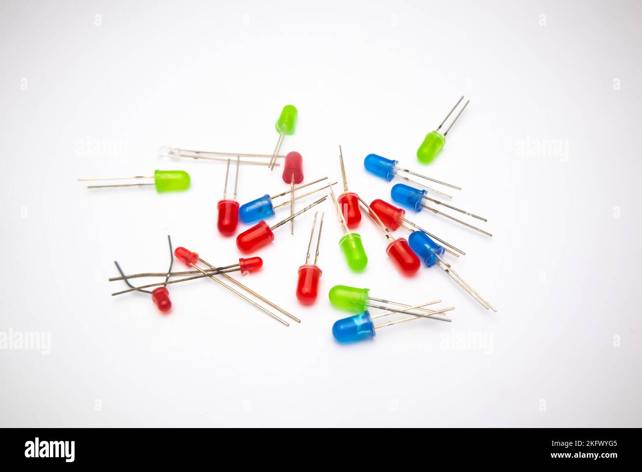 A collection of LED (Light Emitting Diode) colors red, green, blue on a ...