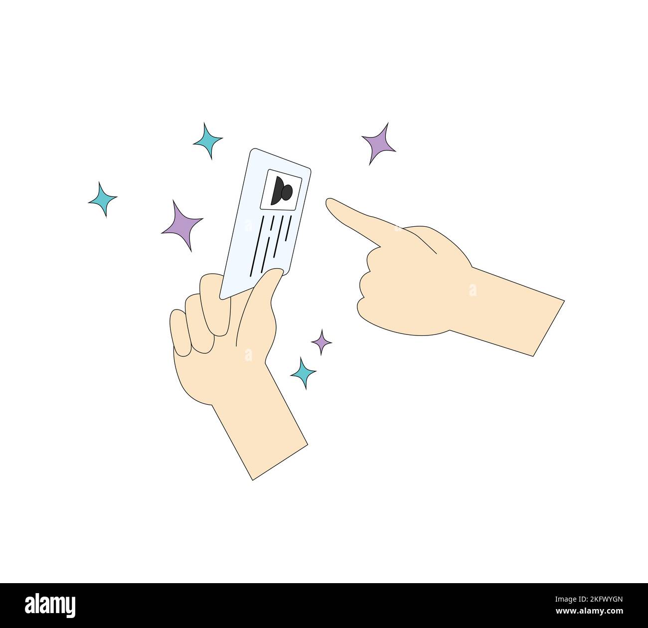 Handing Id Hand holds id Stock Vector Images - Alamy