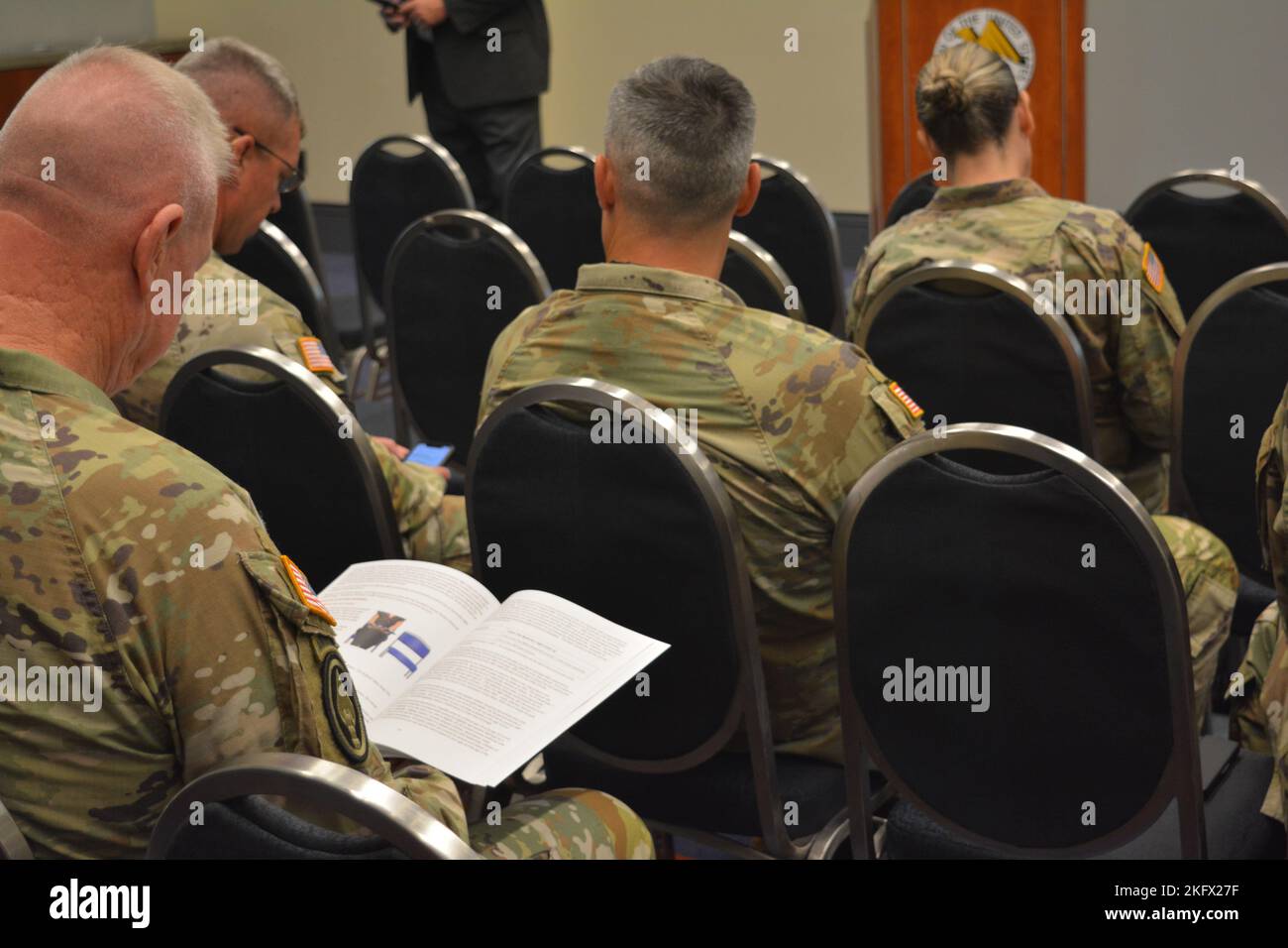 Soldiers learned about retirement pay and benefits during an
