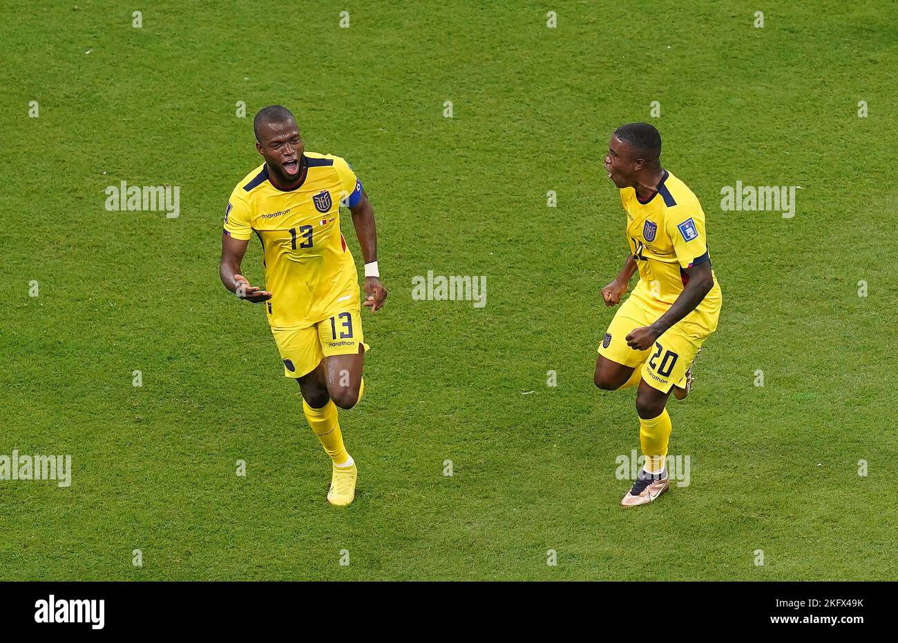 Ecuador's Enner Valencia (left) Celebrates Scoring Their Side's Second ...