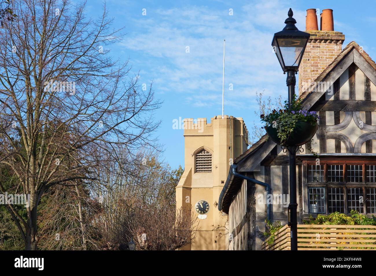 The Ancient House and St Mary's church at Walthamstow village, North London UK Stock Photo