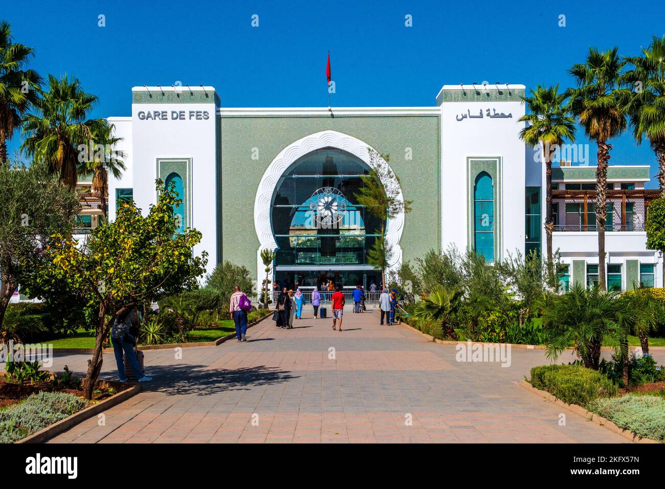 Rail travel in Morocco, Fez railway station Stock Photo