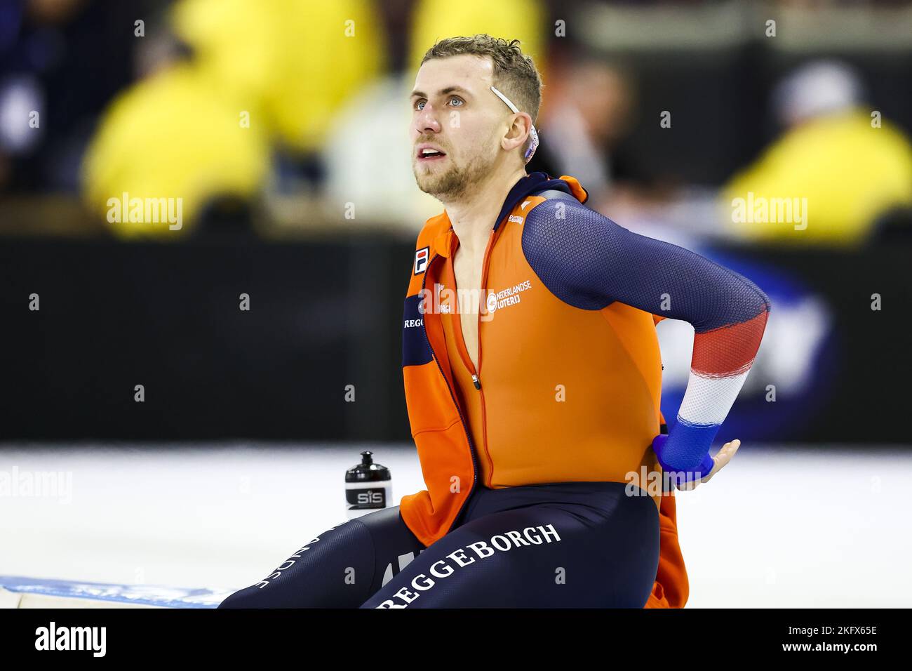 HERENVEEN Wesly Dijs (NED) reacts after the 1500 meters during the