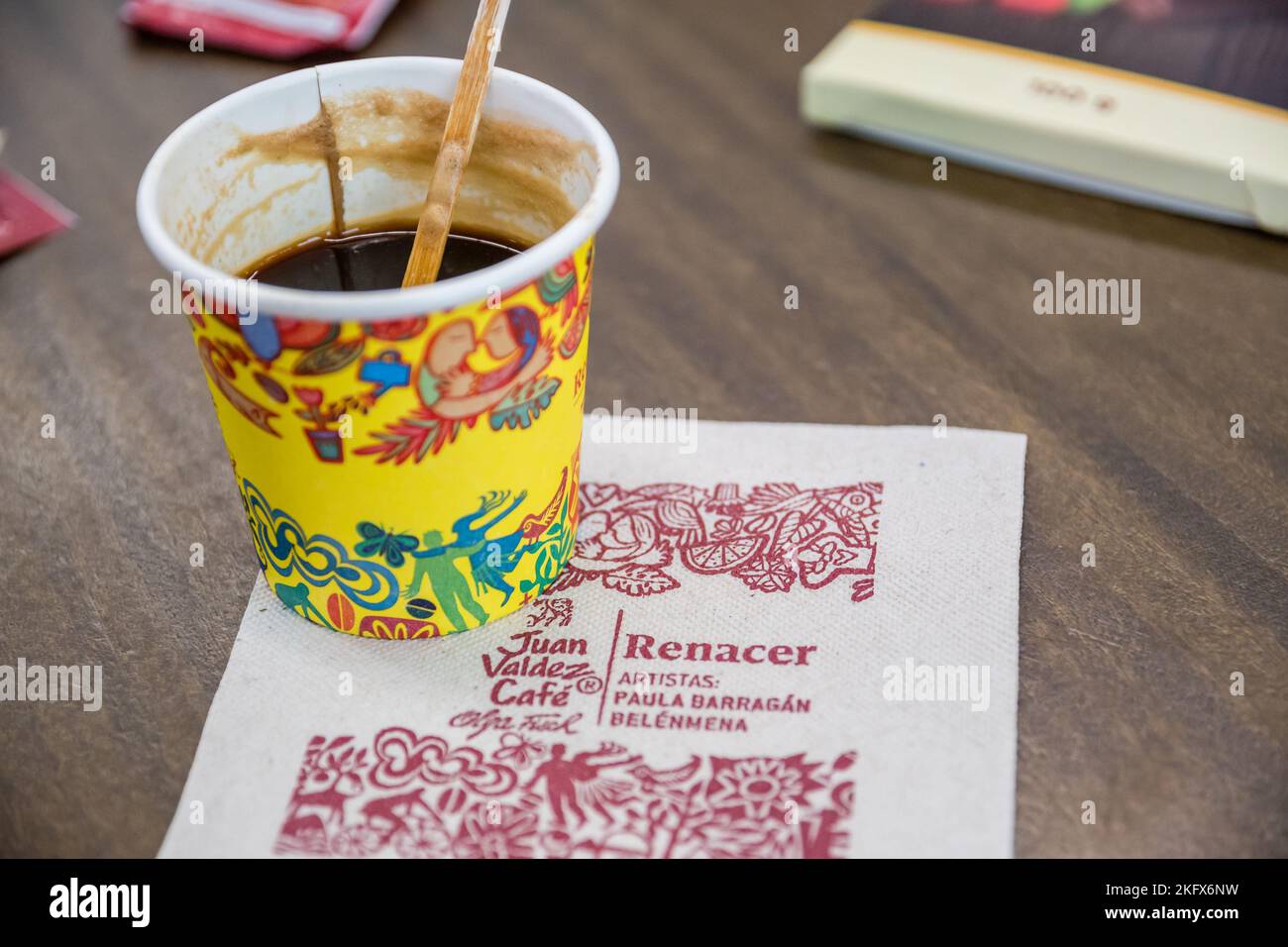 coffee cup, Juan Valdez Café, inside the Bogotá Airport Stock Photo