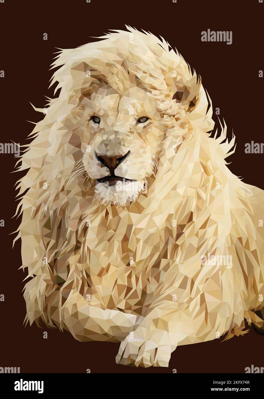 Lion low poly vector art Stock Vector
