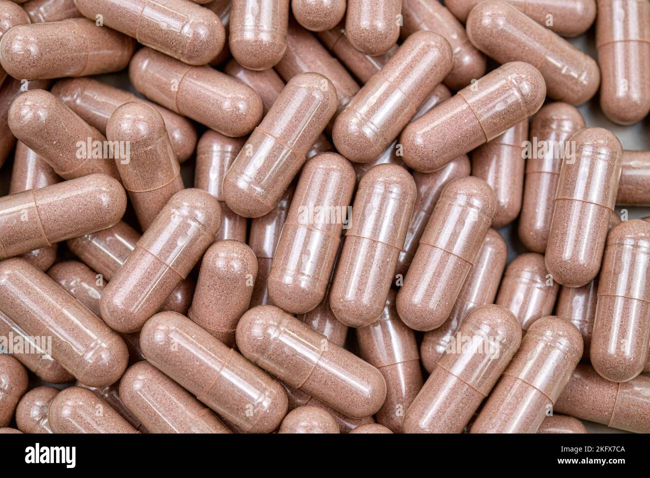 Natural medicine in capsules Stock Photo