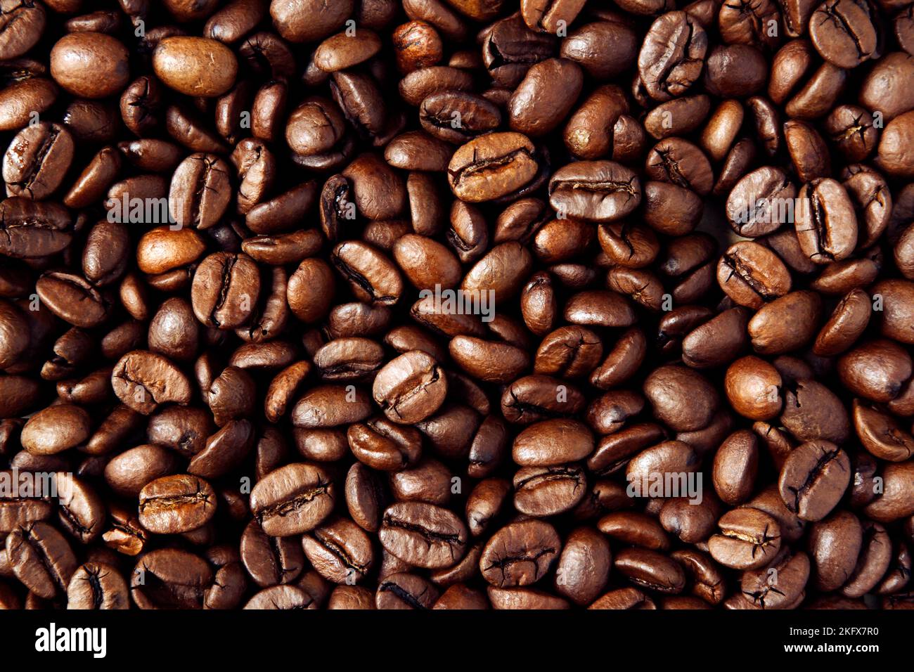 Close-up of roasted brown coffee beans background Stock Photo