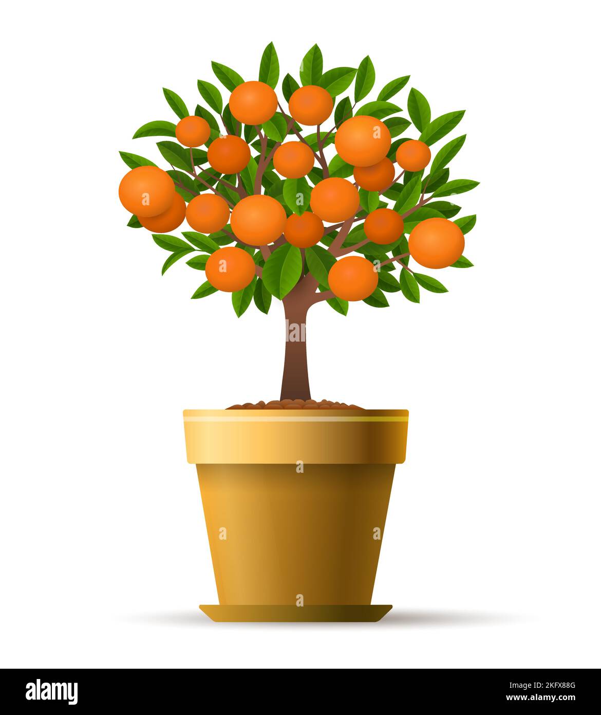 Decorative tangerine tree Stock Vector