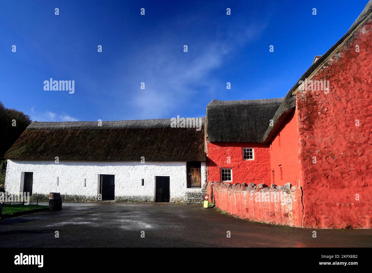 Kennixton farmhouse and attached barn / outbuilding. St Fagans National Museum of Histor. Amgueddfa Werin Cymru. Taken November 2022. Autumn. Stock Photo