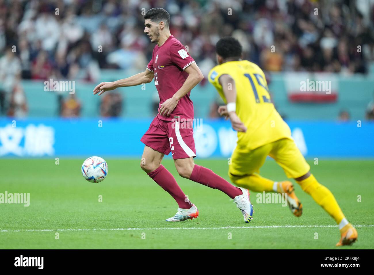 Boudiaf Karim of Qatar during the Qatar 2022 World Cup match, group A, date 1, between Qatar and Ecuador played at Al Bayt Stadium on Nov 20, 2022 in Al Khor, Qatar. (Photo by Bagu Blanco / PRESSINPHOTO) Stock Photo