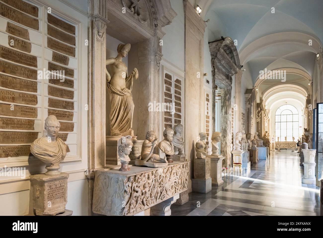 Rome. Italy. Capitoline Museums, the Gallery (Galleria), Palazzo Nuovo. Capitoline Museum. Musei Capitolini. Stock Photo