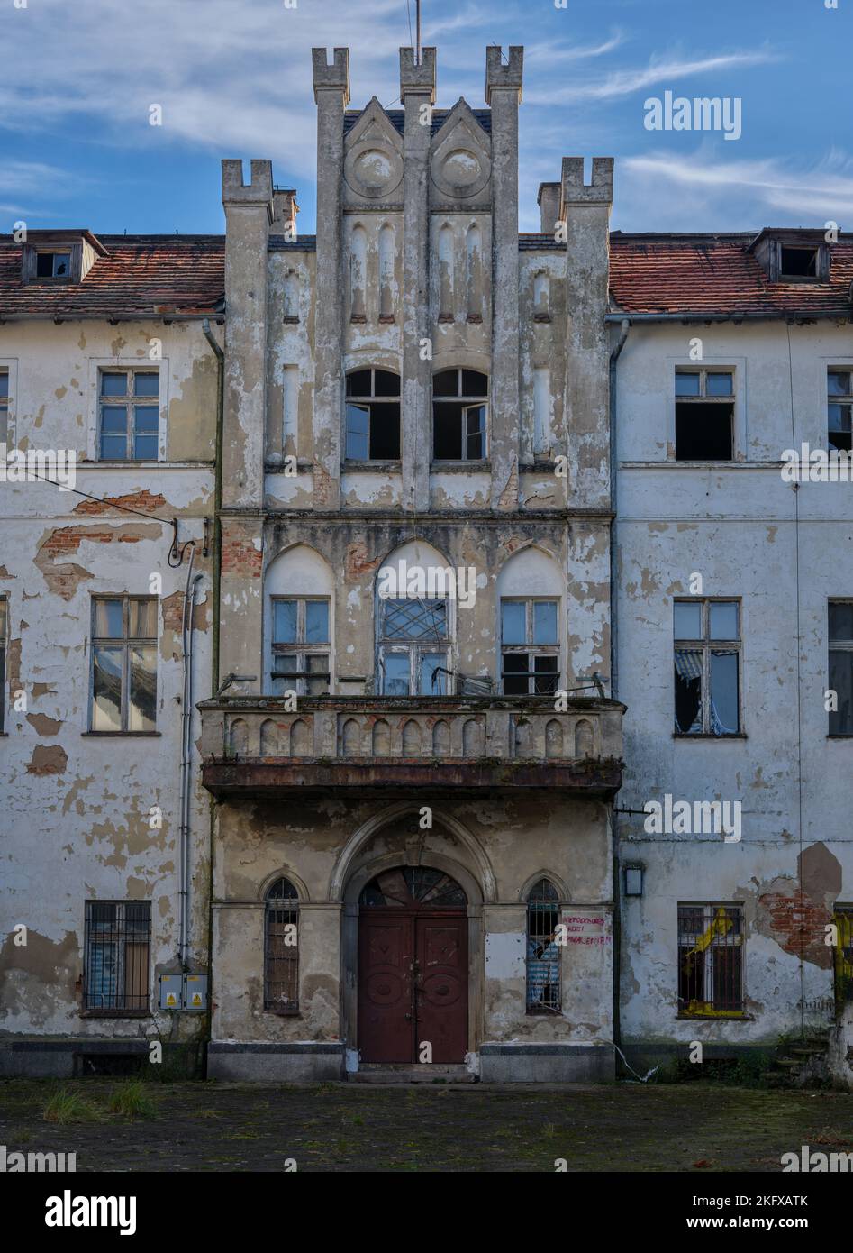 Abandoned palace in Dobrocin Lower Silesia Poland Stock Photo