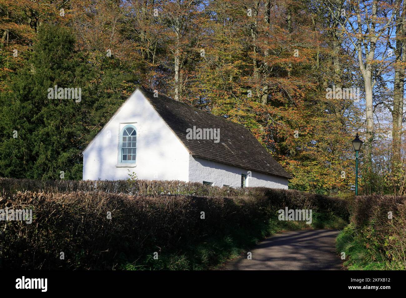 Pen-rhiw Unitarian Chapel, St Fagans National Museum of History. Amgueddfa Werin Cymru. Taken November 2022. Autumn. Stock Photo
