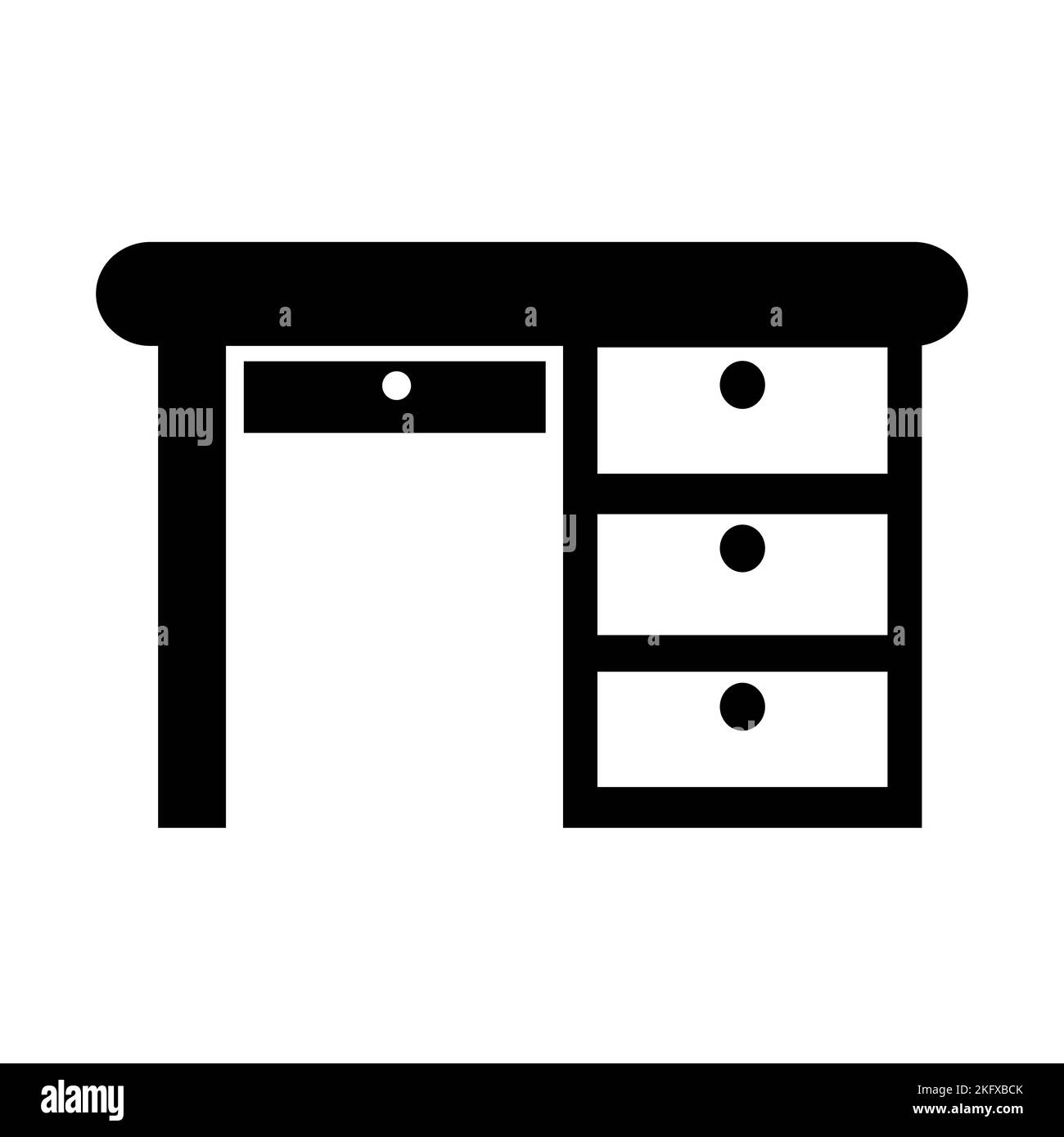 Furniture home drawer, table design flat vector illustration