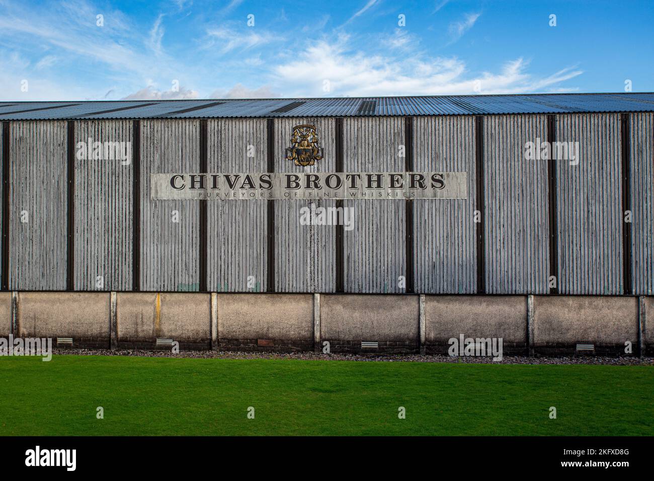 Chivas Brothers Whisky bonded warehouses at Clydebank, Scotland, Stock Photo