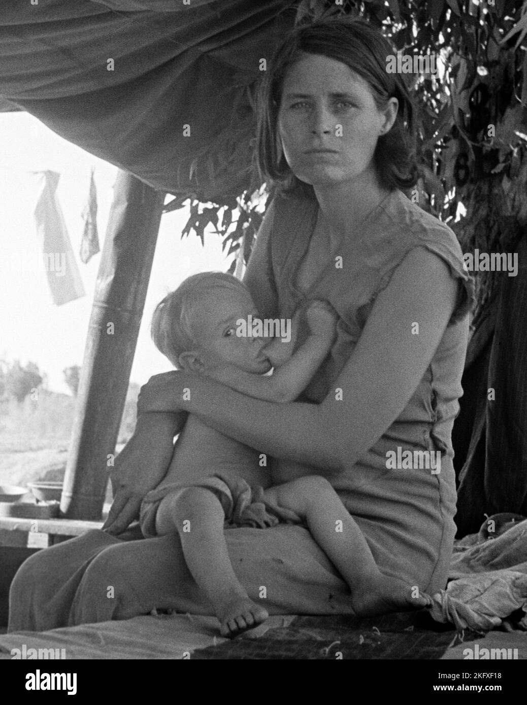 Dorothea Lange Mother and Nursing Child Drought refugees from