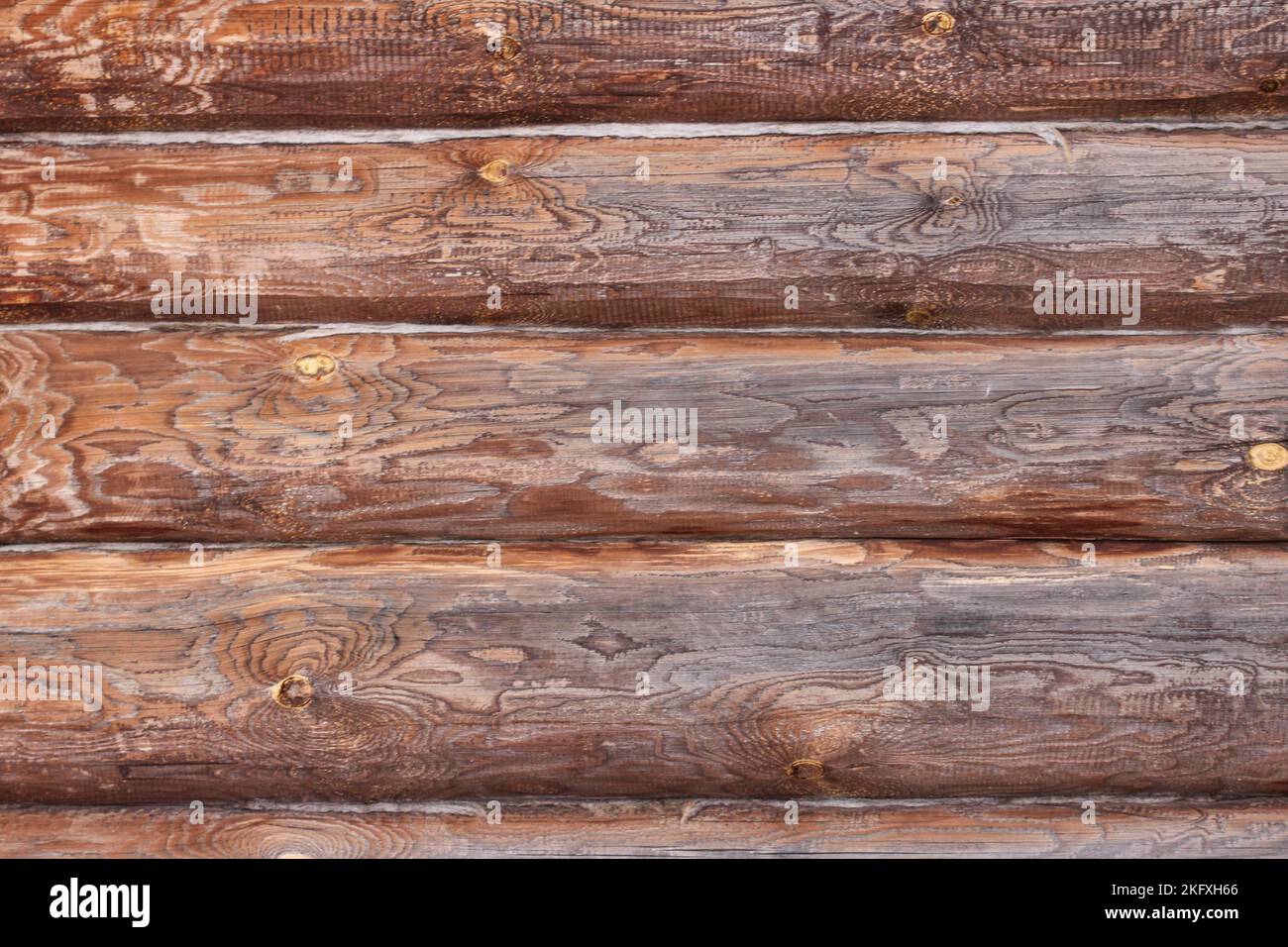 Log house wall close-up as a background Stock Photo