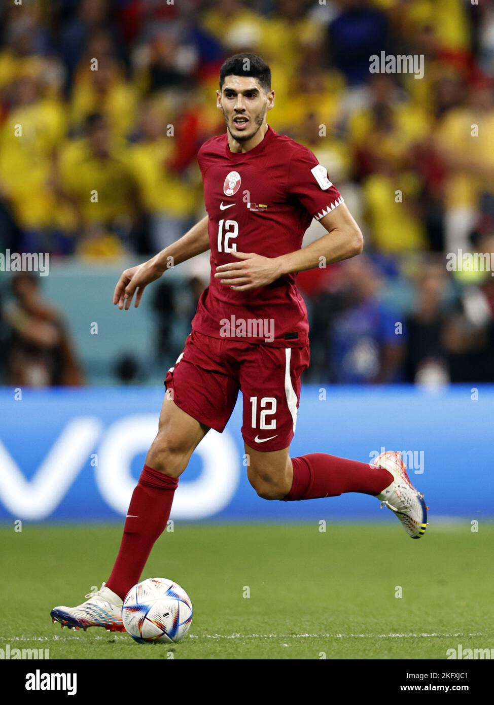 AL KHOR - Karim Boudiaf of Qatar during the FIFA World Cup Qatar 2022 group A match between Qatar and Ecuador at Al Bayt Stadium on November 20, 2022 in Al Khor, Qatar. AP | Dutch Height | MAURICE OF STONE Stock Photo