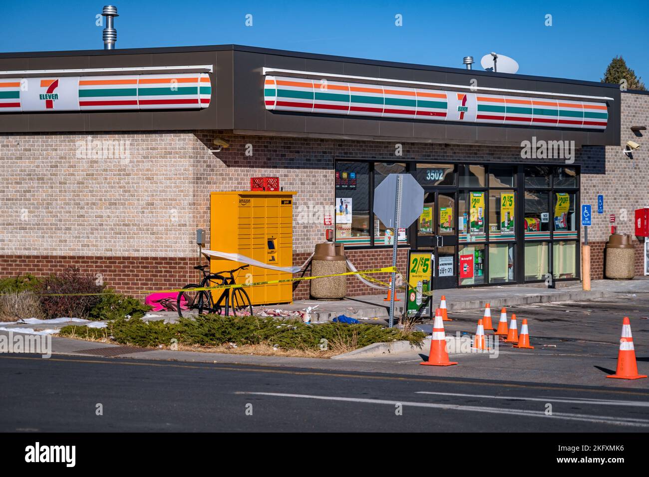 Outside 7/11 Where shot victim fled Club Q Mass Shooting in Colorado Springs, CO