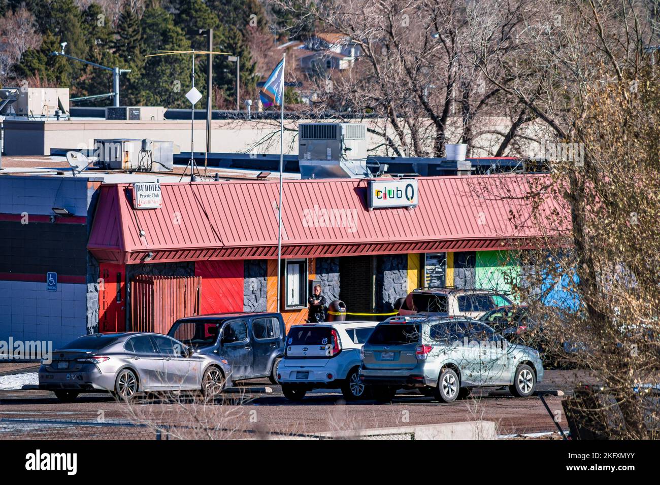Outside (LGBTQ) Club Q Mass Shooting in Colorado Springs, CO