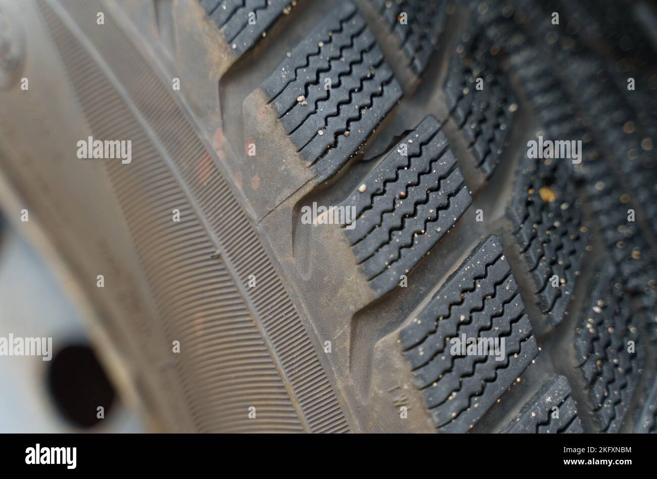Transport and texture. Car wheel, top view on the texture of the tire