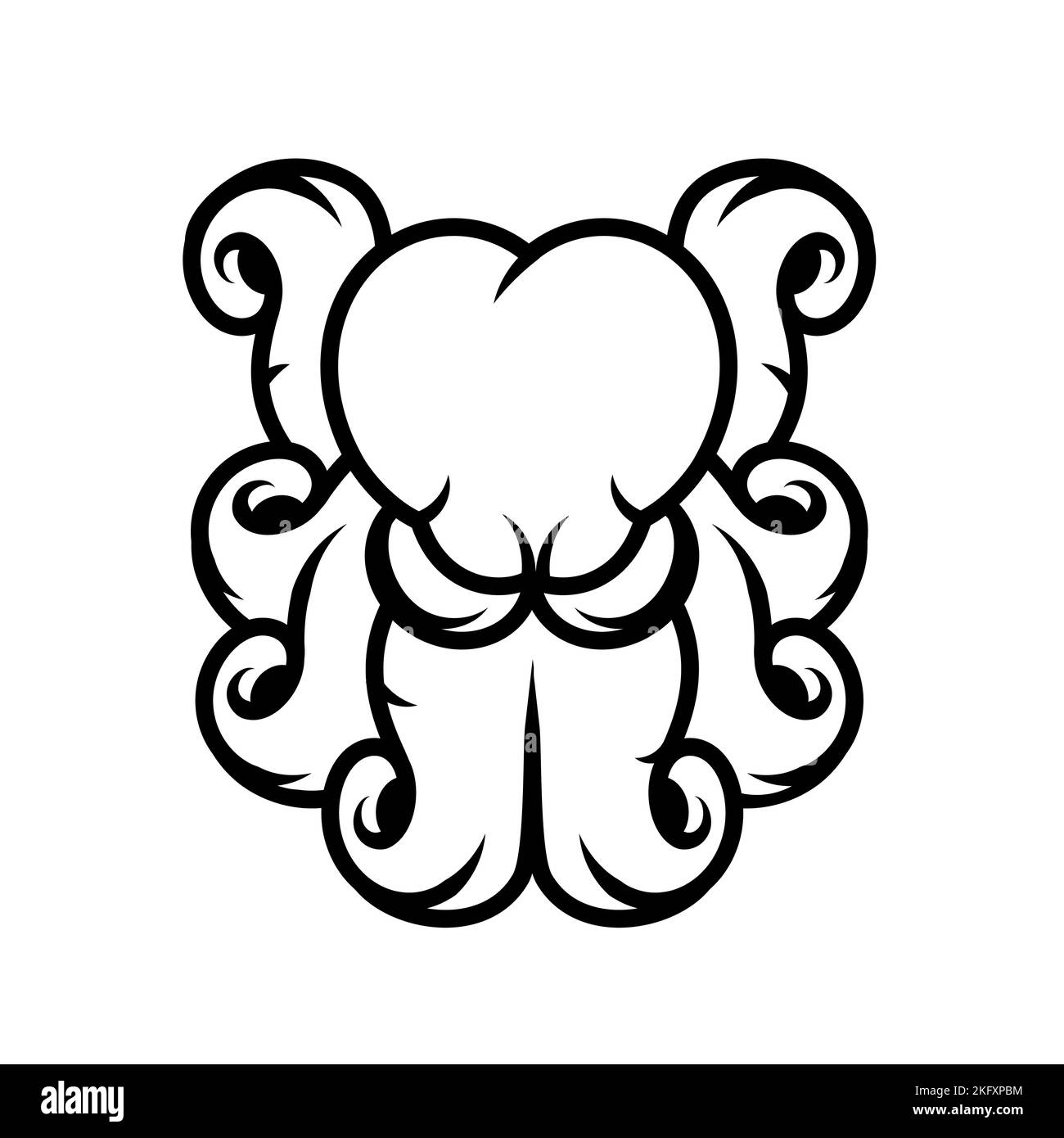 Tentacles of an octopus. Hand drawn vector illustration in engraving ...