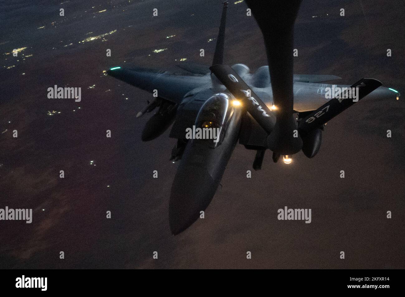 A U.S. Air Force F-15 Eagle aircraft assigned to the 335th ...