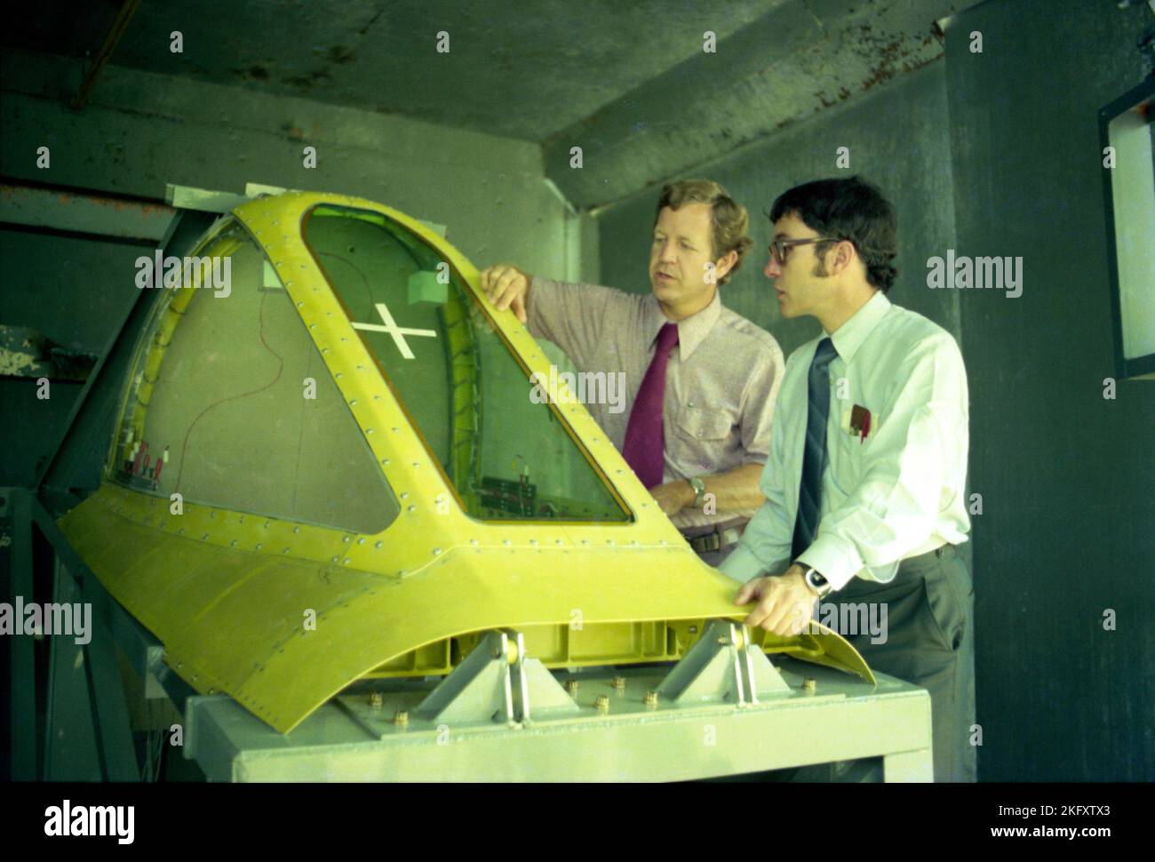 The canopy of an A10 Thunderbolt II is readied for testing at the Bird
