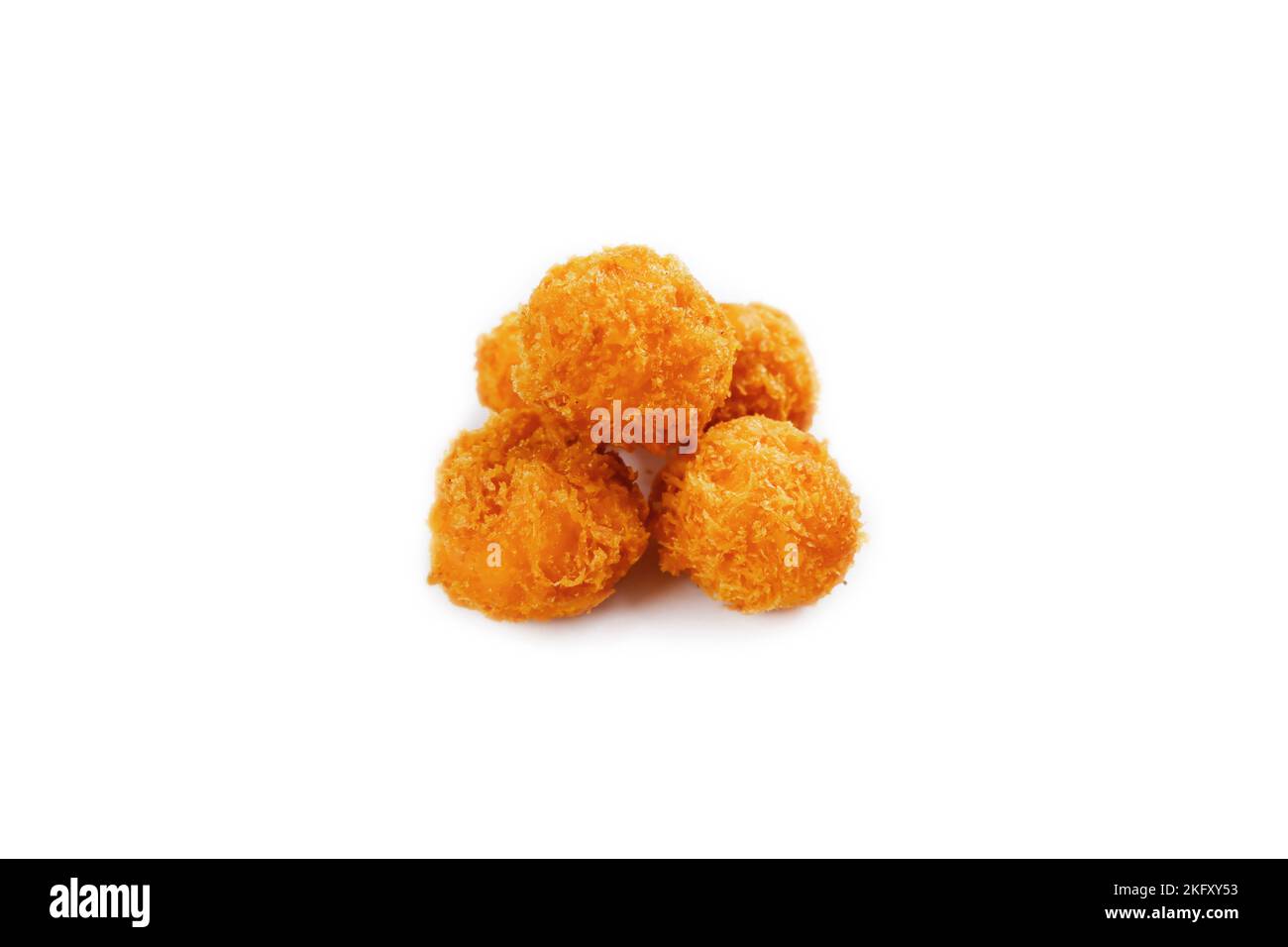 Breaded mozzarella cheese balls isolated on white background Stock