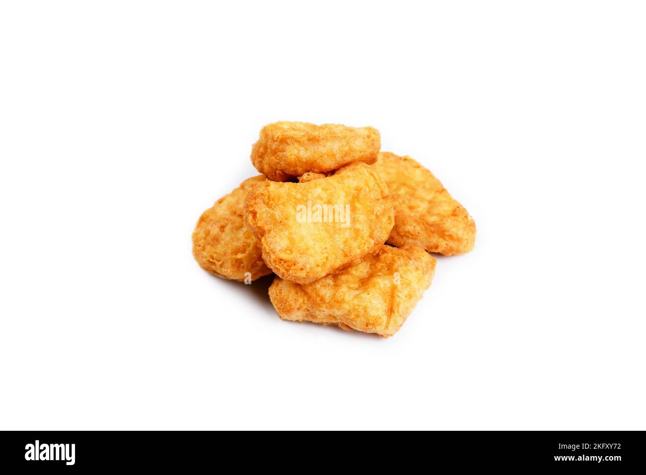 Chicken nuggets deep fried isolated on white background Stock Photo Alamy