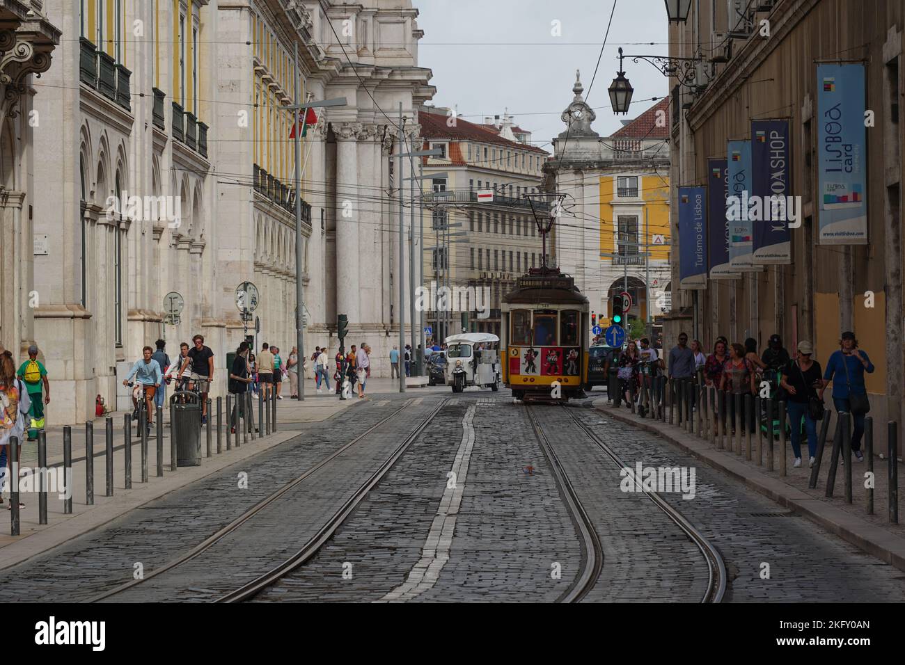Lisbon, Portugal - September 2022: Lisbon historical tramcar in Lisbon Stock Photo