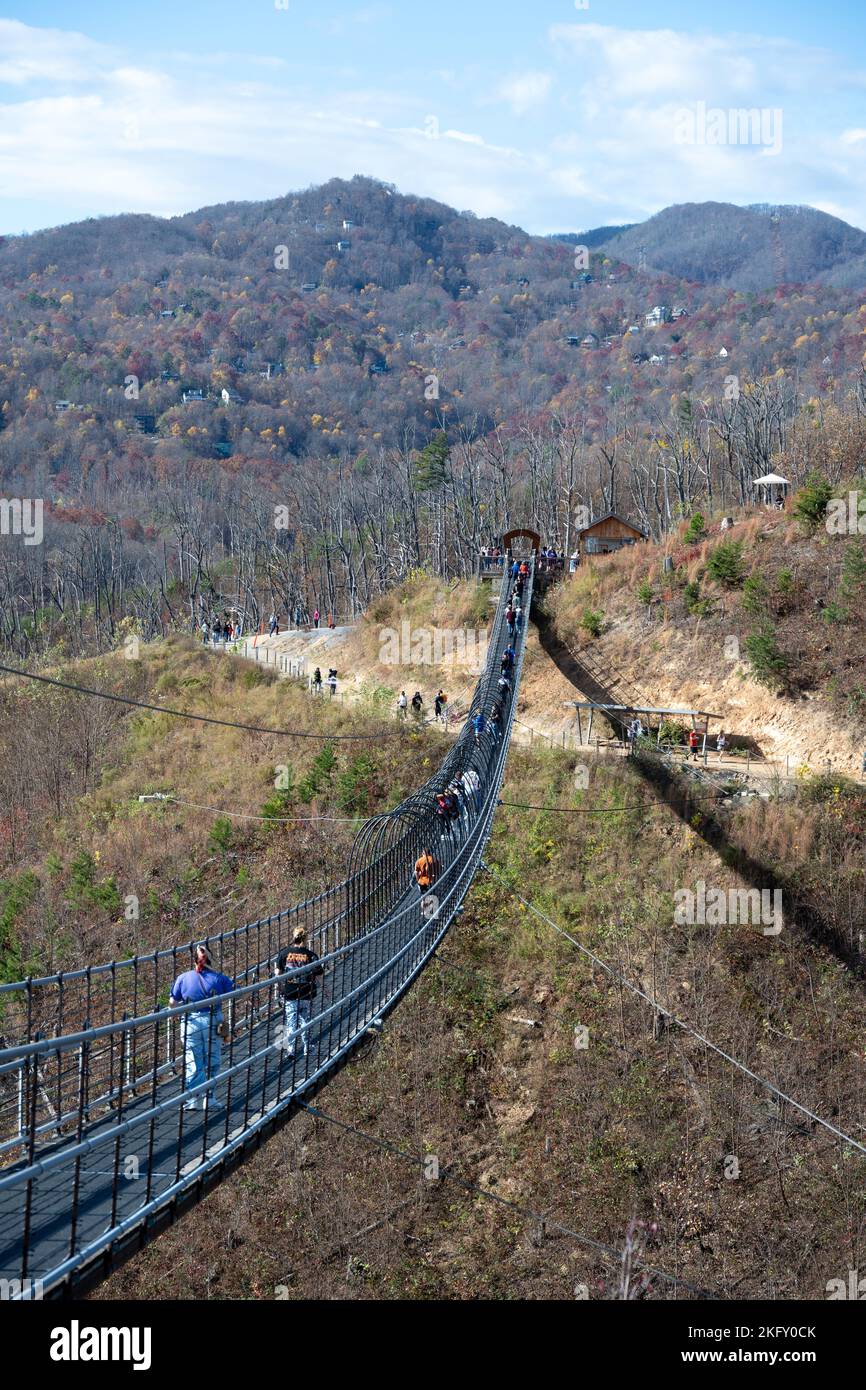 The skylift bridge from the Gatlinburg SkyLift Park Stock Photo Alamy
