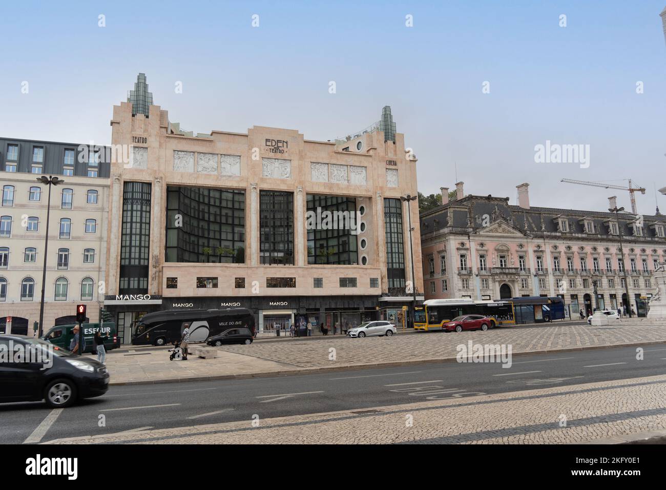 Lisbon, Portugal - September 2022: Historical Eden Teatro building at the main city square Praca dos Restauradores with art deco architecture by Cassi Stock Photo