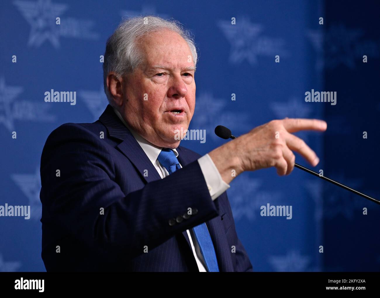 Secretary of the Air Force Frank Kendall speaks during a Hispanic ...