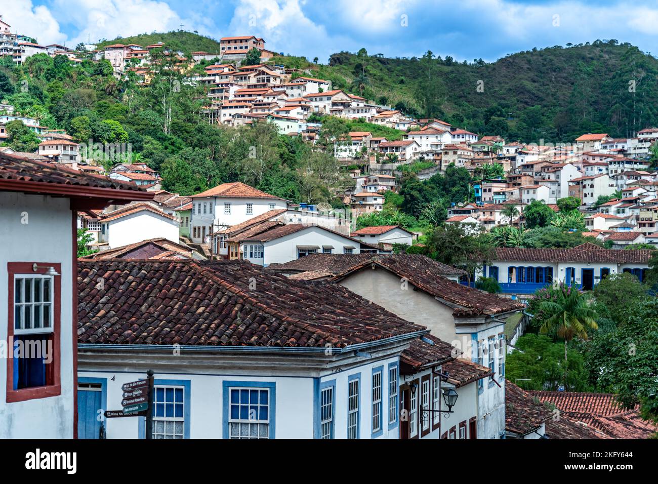 Street of Ouro Preto, Brazilian city. UNESCO World Heritage Stock Photo