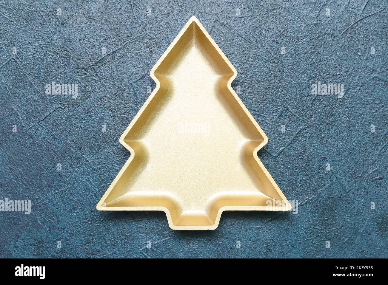 Beautiful plate in shape of Christmas tree on dark background Stock ...