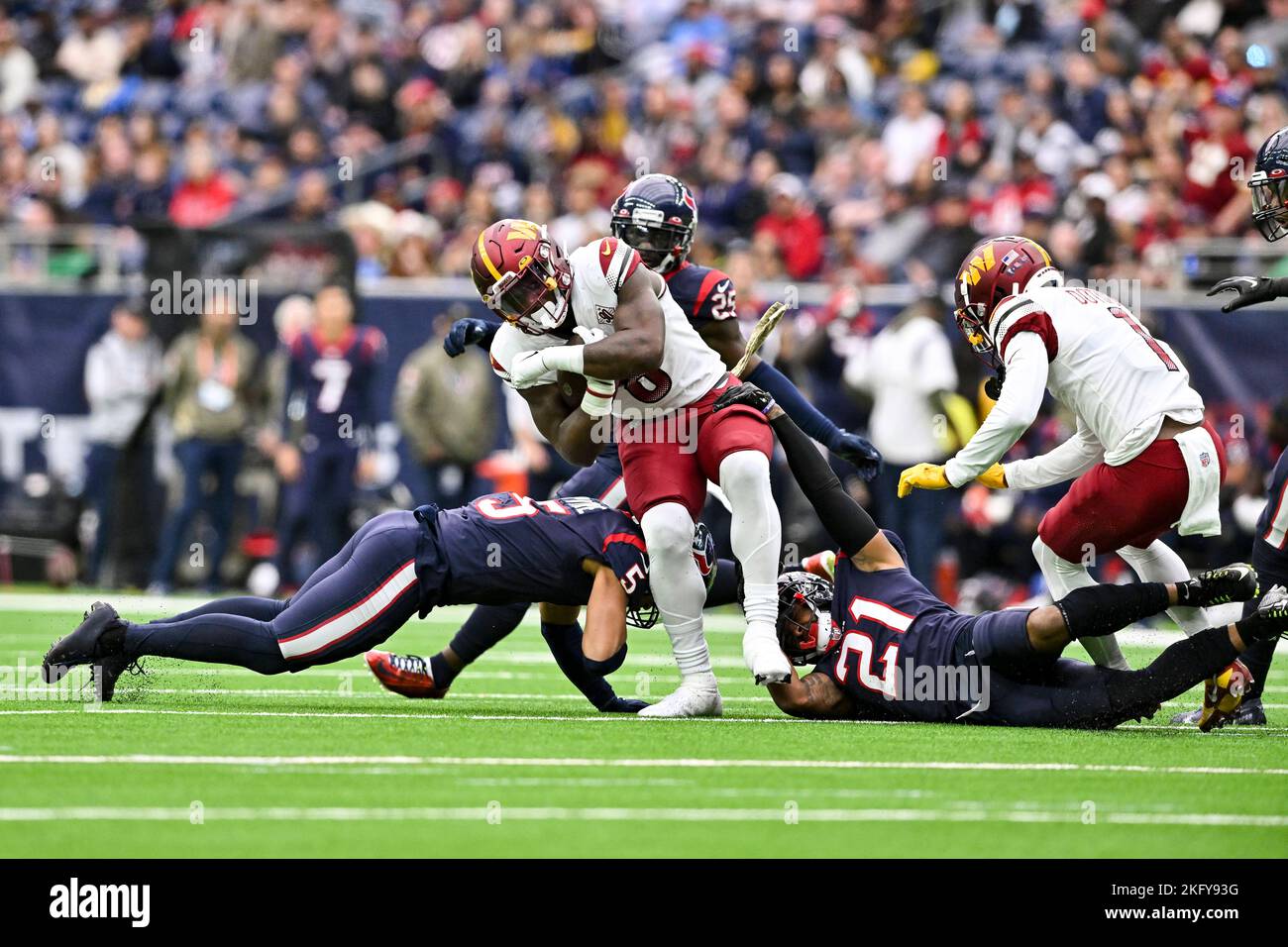 Houston Texans defensive back Jalen Pitre (5) during an NFL Football game  against the Philadelphia Eagles on Thursday, November 3, 2022, in Houston.  (AP Photo/Matt Patterson Stock Photo - Alamy