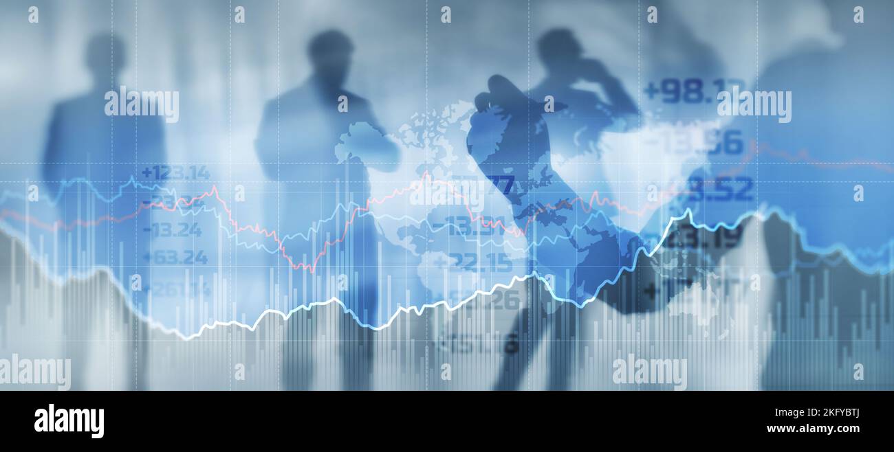 Financial graphs and diagrams. Business, economics and investment concept 2022. Stock Photo