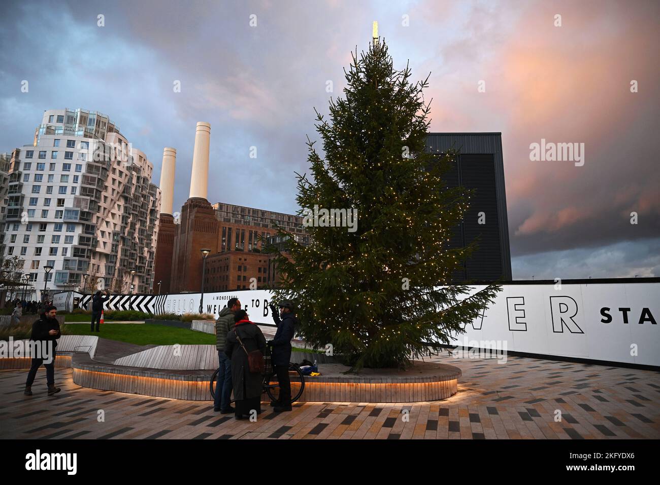 Christmas Tree outside Battersea Power Station. London. November 2022