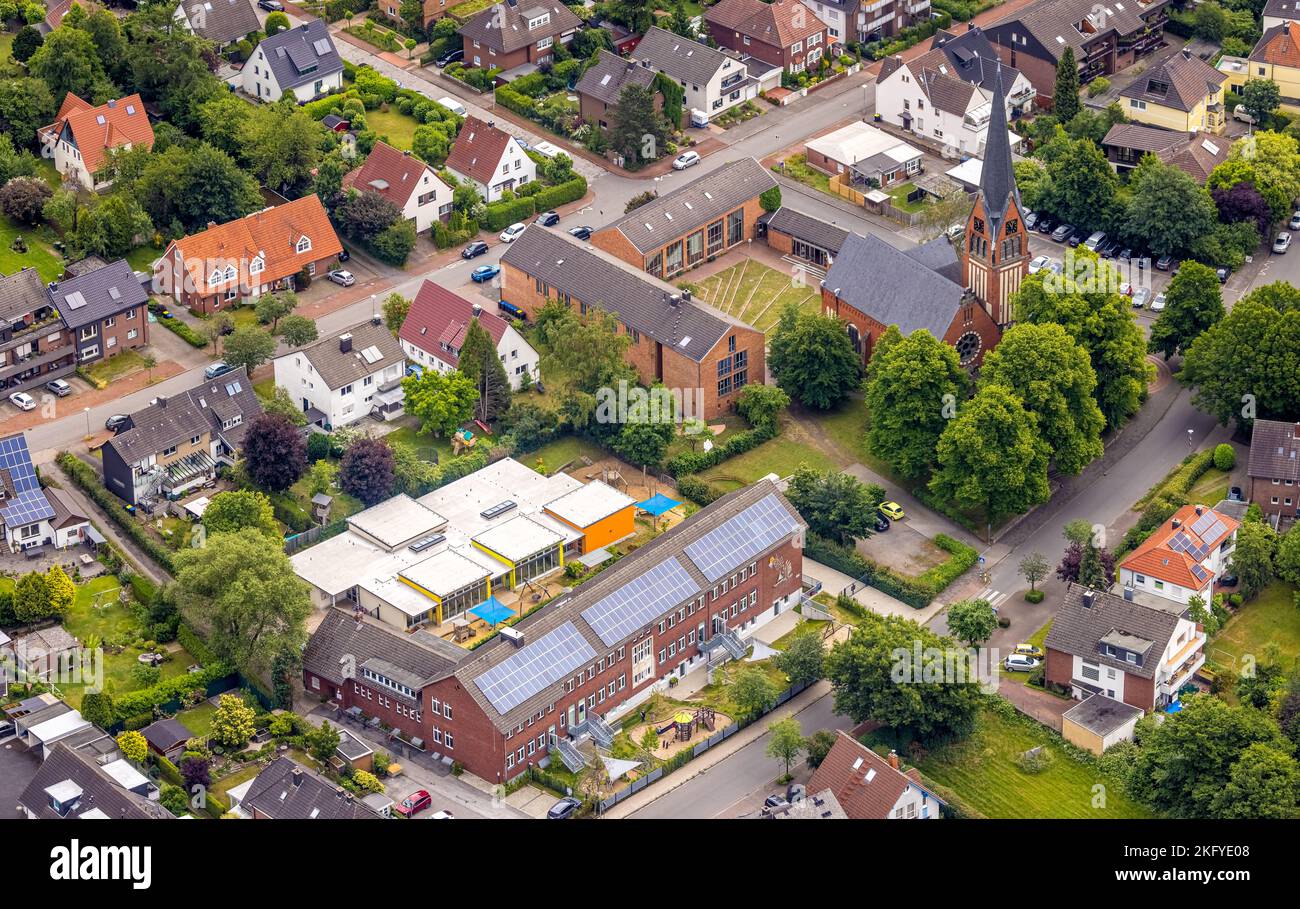 Martin luther kindergarten with solar roof hi-res stock photography and