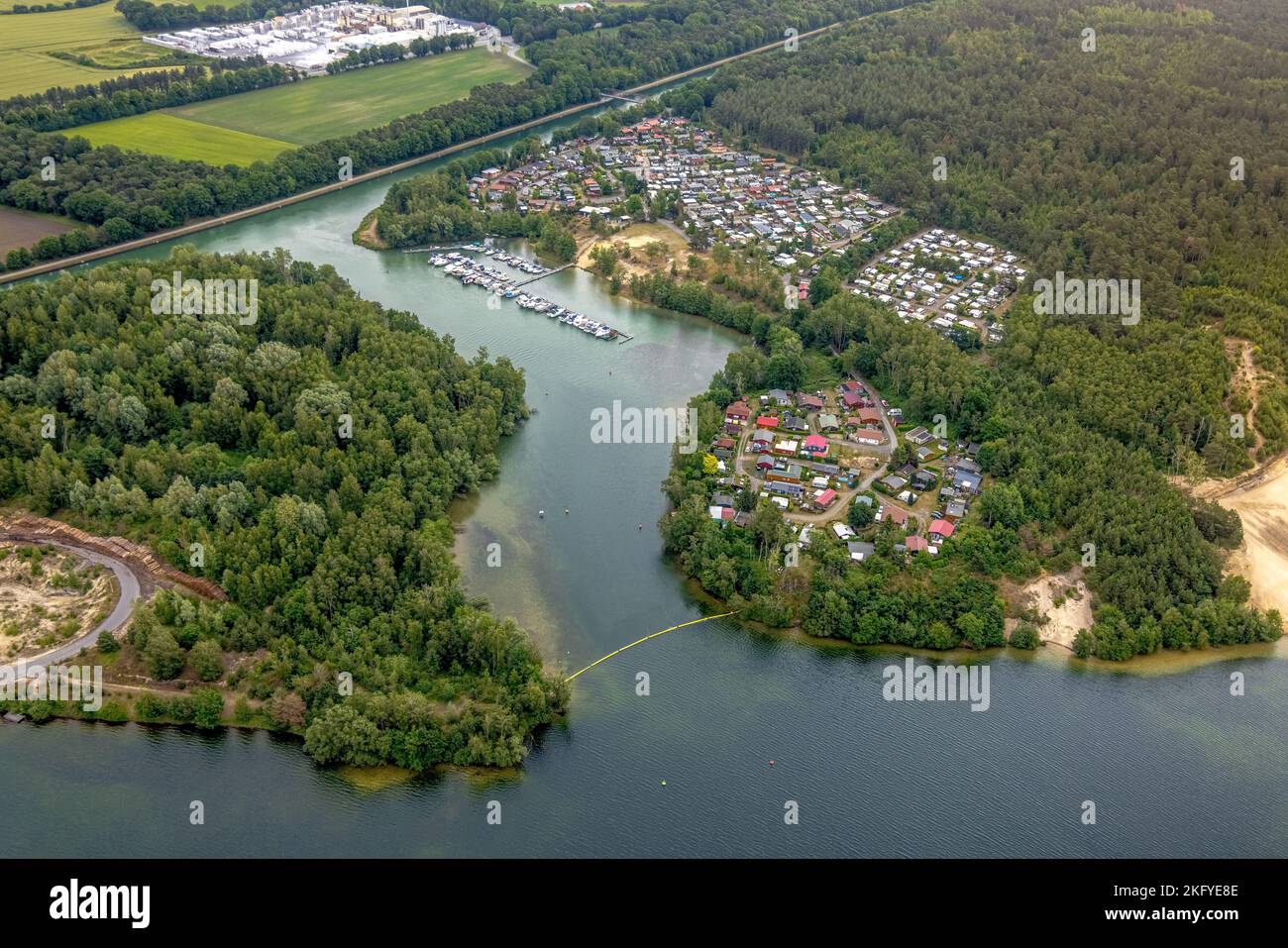 Aerial view, leisure park Flaesheim camping site with marina Flaesheim at  dredge hole Flaesheim, Flaesheim, Haltern am See, Ruhr area, North  Rhine-Wes Stock Photo - Alamy