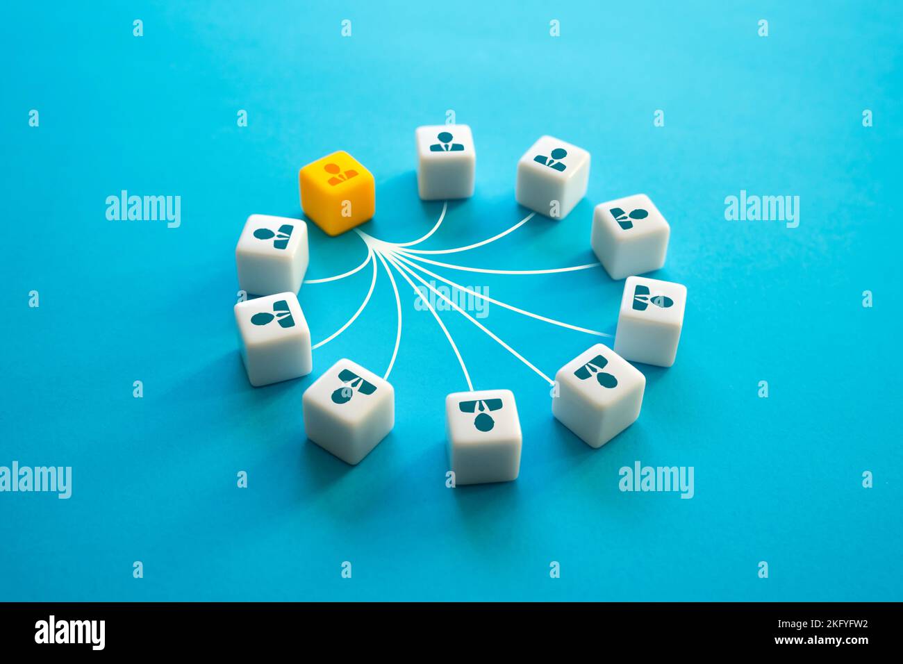 The team leader is connected to teammates. Leadership and organization ...