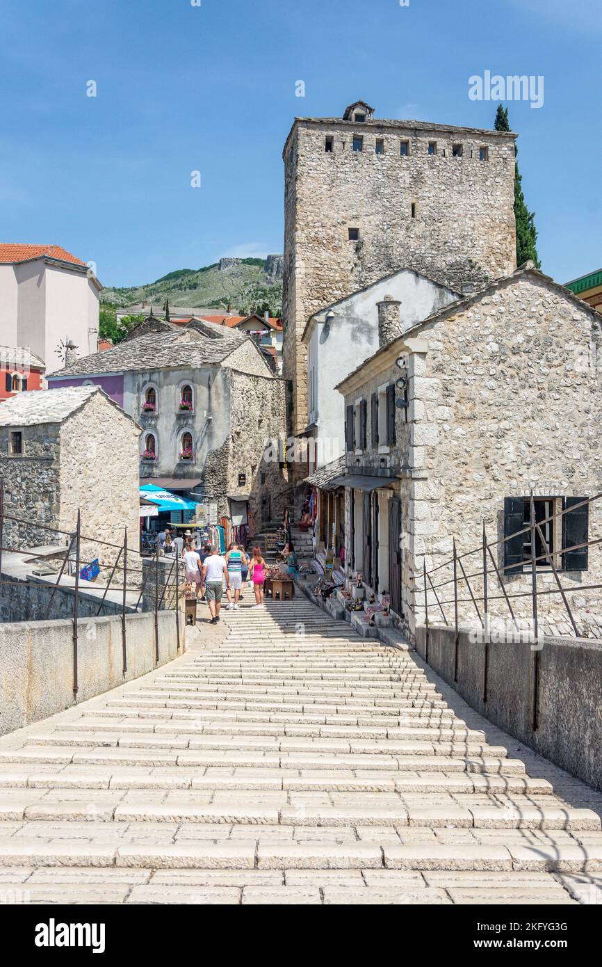 Bazzar Kujundžiluk from Stari Most (Mosta Bridge), Old Town, Mostar, Bosnia and Herzegovina Stock Photo