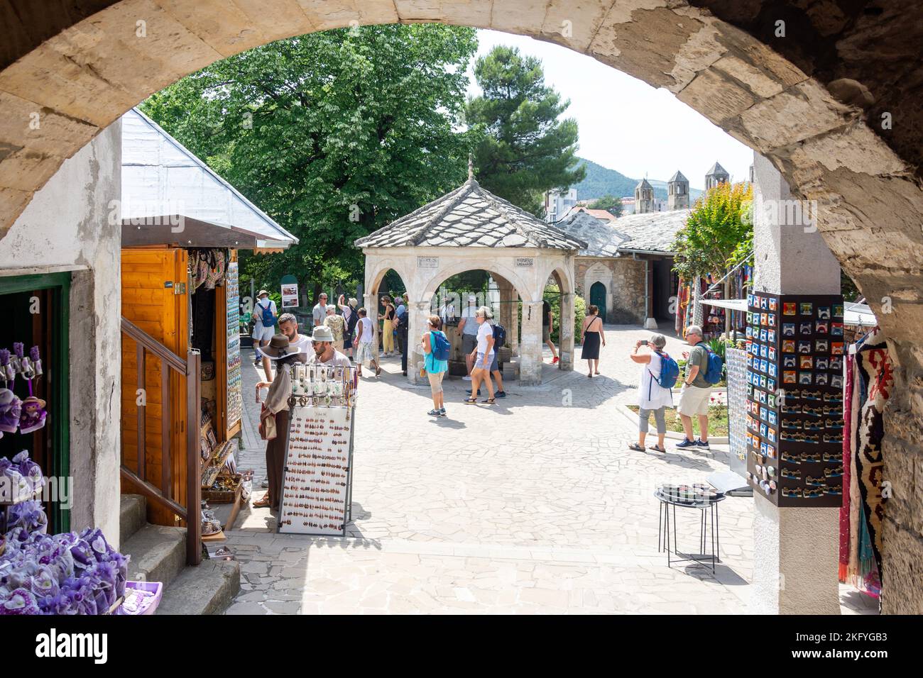 Fountain shops entrance to the koski mehmed pasha mosque mostar hi-res